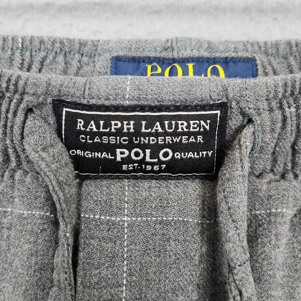 Polo Ralph Lauren Pajama Pants Mens XL Gray Cotton Plaid Lounge Sleepwear